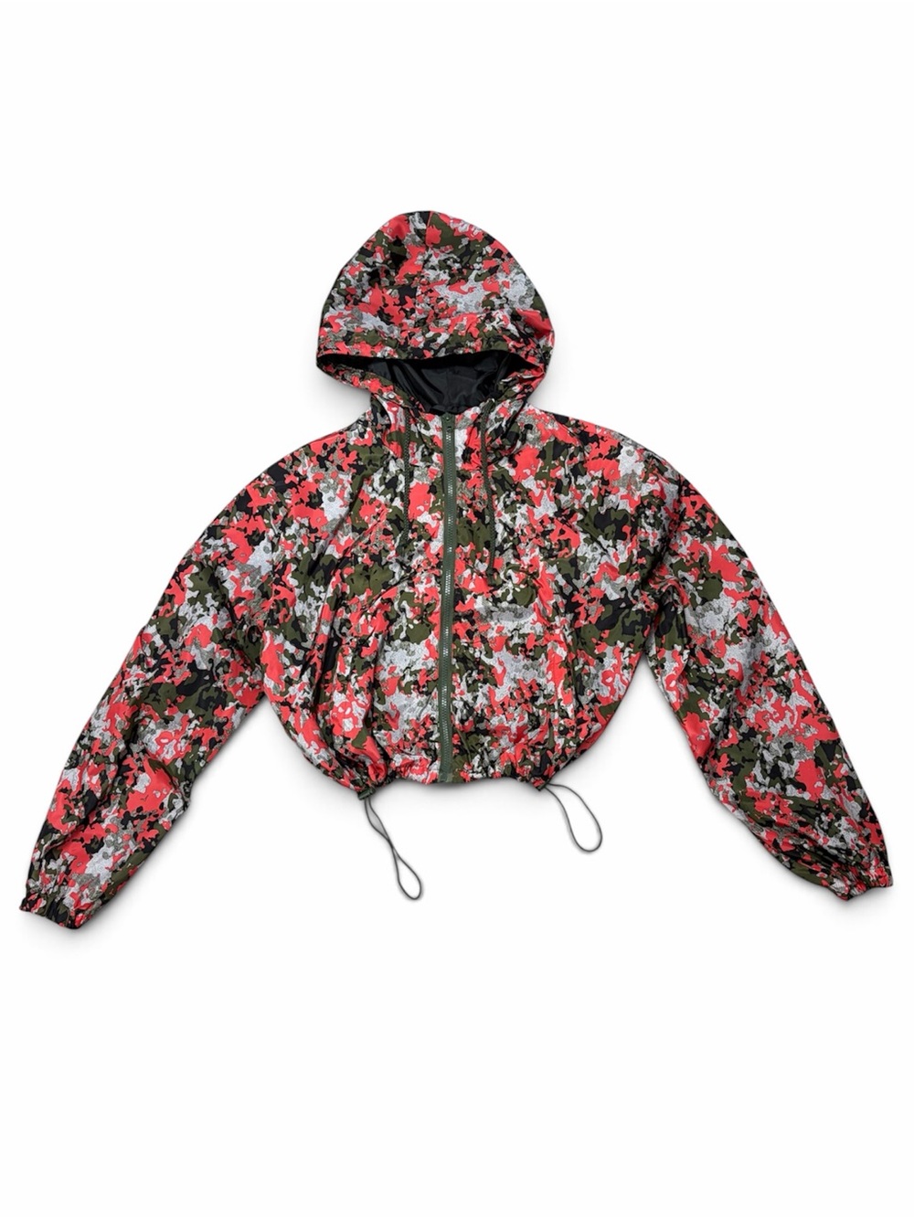 New Look Sport Women’s Lightweight Cropped Windbreaker Jacket Cinch Waist